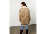 Manteau long uni TAUPE Femme