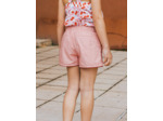 Short chambray rouge