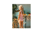 Maillot de bain une pièce pour filles à rayures tricolores