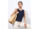 Pantalon long flare uni BEIGE Femme