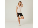 Short droit Fitness Femme avec poches - 500 Noir