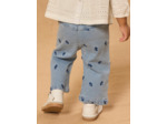 Pantalon brodé fleurs