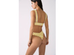 Brésilien high leg bas de maillot rayé