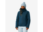 Veste de ski chaude et imperméable femme, 500 bleu pétrol