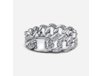 Bague Maille Cubaine Pavée