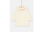 Robe-pull écrue pour bébé fille