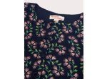 Robe marine imprimé façon patchwork fleuri pour fille