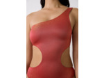 Maillot de bain 1 pièce découpe côte irisé