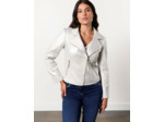 Perfecto court uni ARGENT Femme