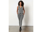 Gilet court pied de poule ANTHRACITE Femme