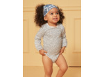 Ensemble body et robe chasuble bleu et écru