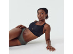 Brassière zippée double maintien fort Femme, Noir