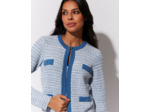 Gilet jacquard BLEU Femme