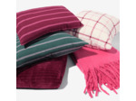 Plaid aspect laine rose 130 x 150
