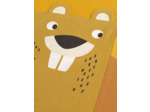 T-shirt jaune animation hibou et castor pour garçon