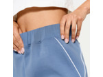 Short fitness ample, femme, bleu et blanc