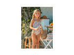 Maillot de bain une pièce réversible à imprimé floral ou rayé pour filles