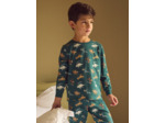 Pyjama vert foncé imprimé dinosaures Garçon