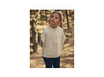 Poncho écru torsadé pour fille avec nœud
