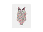 Maillot de bain une pièce réversible à imprimé floral ou rayé pour filles
