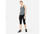 Corsaire de fitness extensible femme, noir fumé