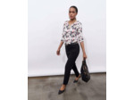 Top manches 3/4 imprimé ECRU Femme