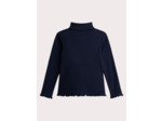 Col roulé marine uni pour fille