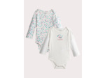 Lot de 2 body manches longues à imprimé pour bébé fille