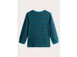 T-shirt turquoise foncé avec rayures vertes pour garçon
