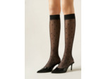 Chaussettes hautes à motifs cœurs et pois