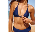 Maillot de bain triangle effet satiné avec bijou soleil