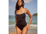 Maillot de bain une pièce avec bordures en crochet blanc