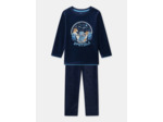 Pyjama bleu foncé en velours imprimé ours Garçon