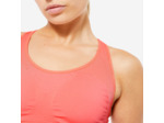 Brassière sans couture dos nageur maintien modéré Femme, Rose corail