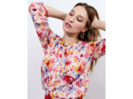 Blouse manches 3/4 imprimé à fleurs ROSE Femme