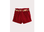 Short en velours rouge pour bébé fille