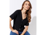 Gilet manches courtes uni NOIR Femme