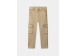 Pantalon cargo marron à poche brodée "Club" Garçon