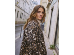 Manteau mi-long imprimé léopard NOIR Femme