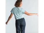 T-Shirt Manches courtes - marinière de voile Sailing 100 Femme Blanc Kaki