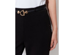 Pantalon 7/8 large uni NOIR Femme