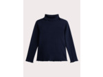 Col roulé marine uni pour fille
