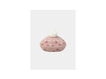 Chapeau rose pour fille avec pompon et motifs floraux