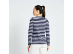 T-Shirt Manches longues - marinière de voile femme Sailing 100 Bleu blanc