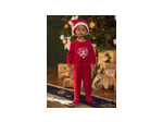 Combinaison en velours rouge + bonnet pour bébé fille