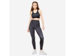 Legging avec poche téléphone fitness cardio femme imprimé noir et gris