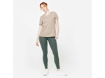 Tee-shirt en coton col rond femme, beige caramel