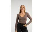 Chemise à manches longues avec col en V