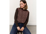 Pull fin à motifs MARRON Femme