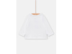 T-shirt blanc à manches longues pour bébé fille